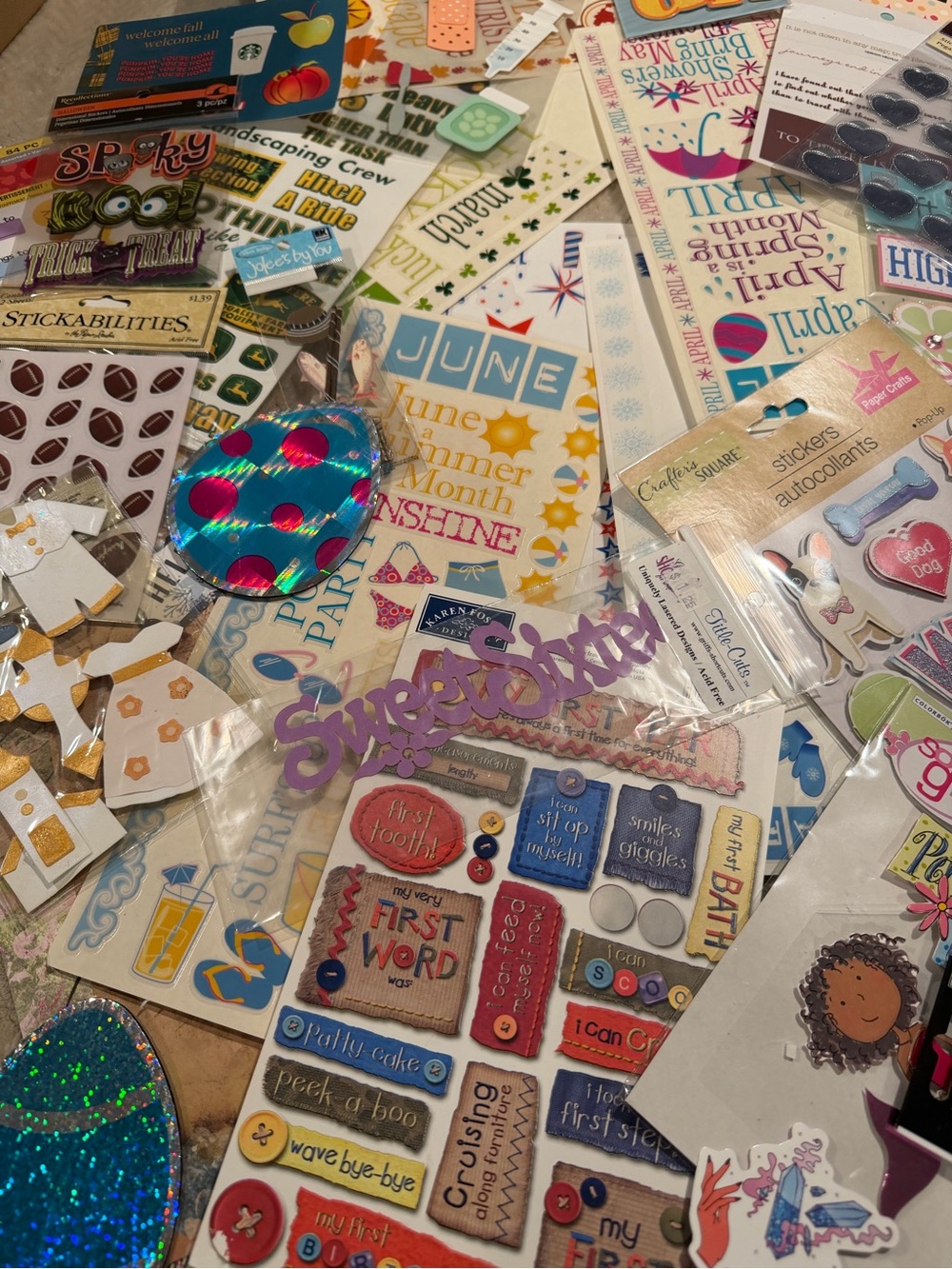 Sticker Assortment Pack - Multi Color Scrapbook Stickers - Picture 2 of 5